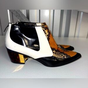 Rodarte Metalic Snakeskin Ankle Boots Size 36